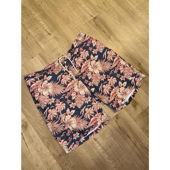 Tommy Bahama Men’s 2XLT Hawaiian Floral Print Swim Trunks Rare Vintage - Picture 1 of 5